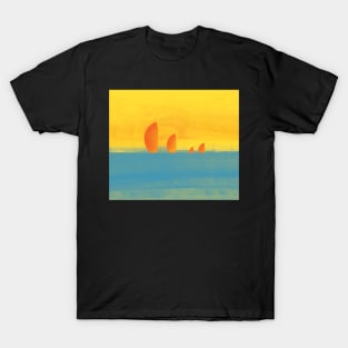 Sails on the Horizon, digital painting T-Shirt